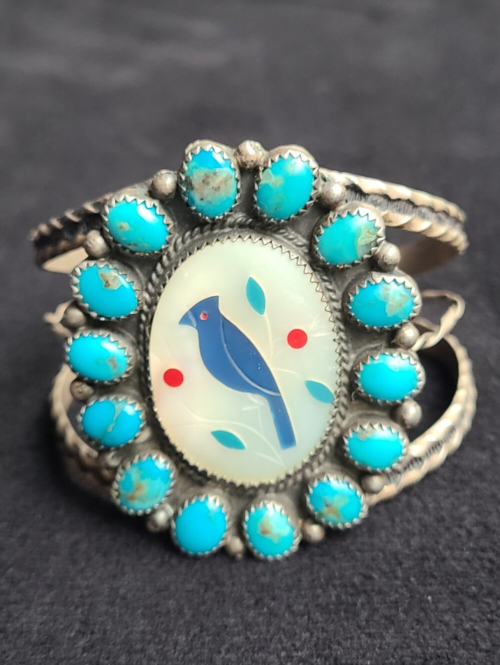 Navajo Sterling Silver Turquoise Vintage Cuff Bracelet